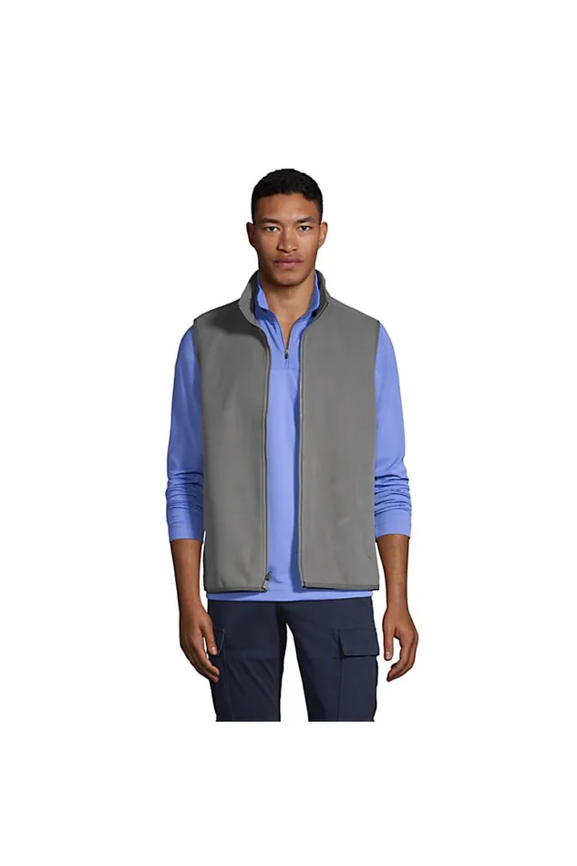 Lands039 End Coats and Jackets Men Marinac Fleece Vest Arctic Gray