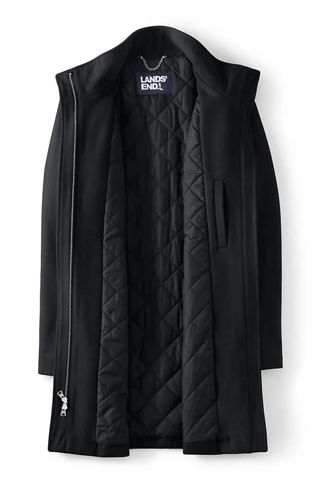 Lands039 End Coats and Jackets Women Insulated Long Wool Dress Coat Black Lands039 End Coats and Jackets Women Insulated Long Wool Dress Coat Black