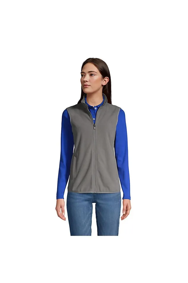 Lands039 End Coats and Jackets Women Marinac Fleece Vest Arctic Gray