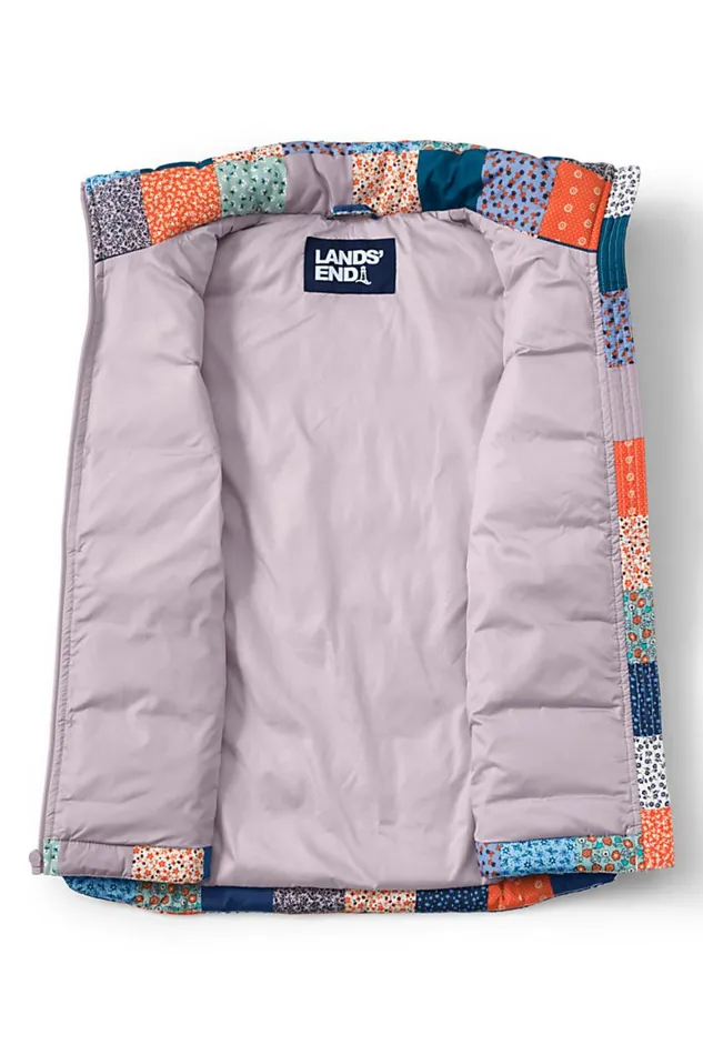 Lands039 End Coats and Jackets Women Plus Size 600 Down Puffer Vest Print Multi Patchwork Floral Lands039 End Coats and Jackets Women Plus Size 600 Down Puffer Vest Print Multi Patchwork Floral
