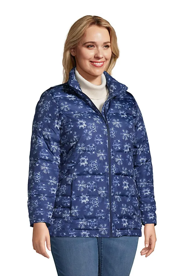 Lands039 End Coats and Jackets Women Plus Size 600 Down Winter Puffer Jacket Print Deep Sea Navy Snowflake Lands039 End Coats and Jackets Women Plus Size 600 Down Winter Puffer Jacket Print Deep Sea Navy Snowflake