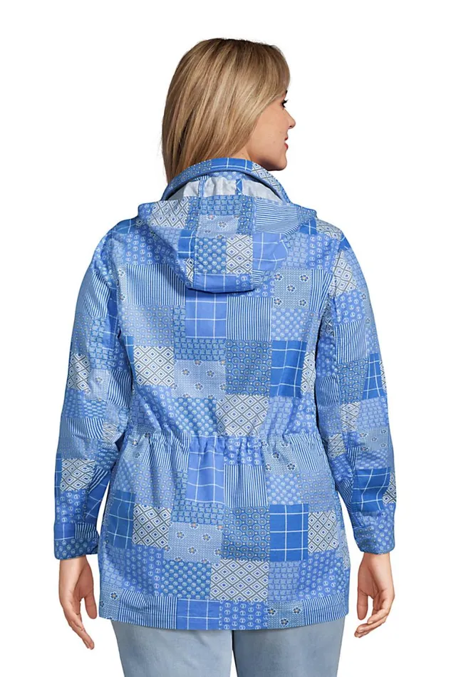 Lands039 End Coats and Jackets Women Plus Size Cotton Hooded Jacket With Cargo Pockets Chicory Blue Patchwork Lands039 End Coats and Jackets Women Plus Size Cotton Hooded Jacket With Cargo Pockets Chicory Blue Patchwork