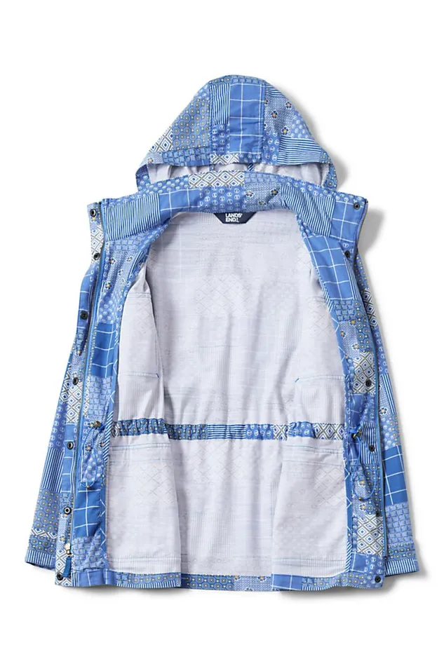 Lands039 End Coats and Jackets Women Plus Size Cotton Hooded Jacket With Cargo Pockets Chicory Blue Patchwork Lands039 End Coats and Jackets Women Plus Size Cotton Hooded Jacket With Cargo Pockets Chicory Blue Patchwork