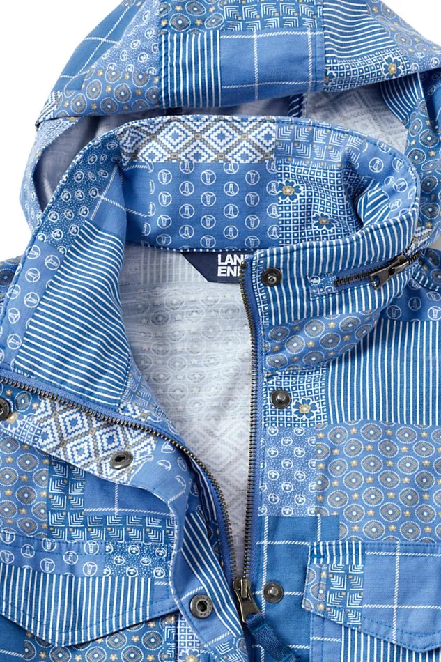 Lands039 End Coats and Jackets Women Plus Size Cotton Hooded Jacket With Cargo Pockets Chicory Blue Patchwork Lands039 End Coats and Jackets Women Plus Size Cotton Hooded Jacket With Cargo Pockets Chicory Blue Patchwork