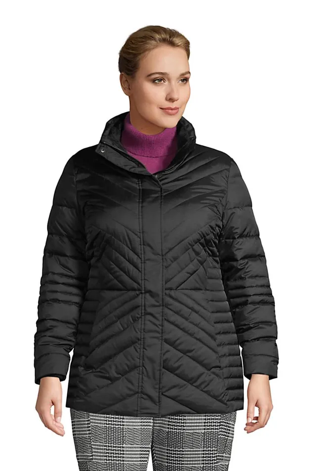 Lands039 End Coats and Jackets Women Plus Size Insulated Plush Jacket Black