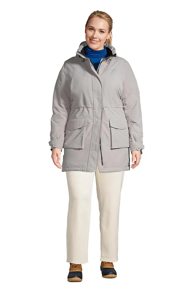 Lands039 End Coats and Jackets Women Plus Size Squall Waterproof Insulated Winter Parka With Hood Dark Cameo Gray Lands039 End Coats and Jackets Women Plus Size Squall Waterproof Insulated Winter Parka With Hood Dark Cameo Gray