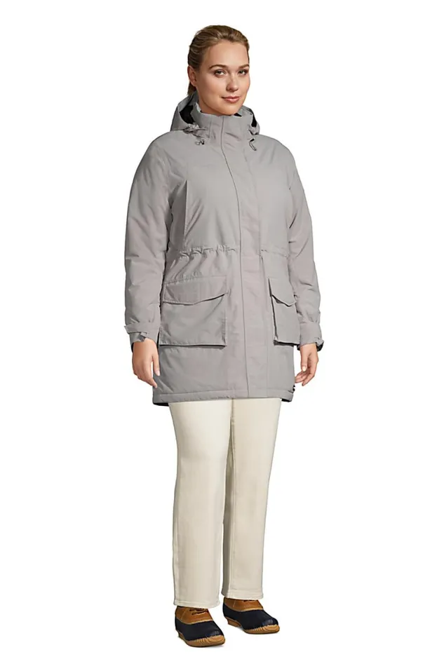Lands039 End Coats and Jackets Women Plus Size Squall Waterproof Insulated Winter Parka With Hood Dark Cameo Gray Lands039 End Coats and Jackets Women Plus Size Squall Waterproof Insulated Winter Parka With Hood Dark Cameo Gray