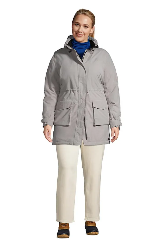 Lands039 End Coats and Jackets Women Plus Size Squall Waterproof Insulated Winter Parka With Hood Dark Cameo Gray Lands039 End Coats and Jackets Women Plus Size Squall Waterproof Insulated Winter Parka With Hood Dark Cameo Gray