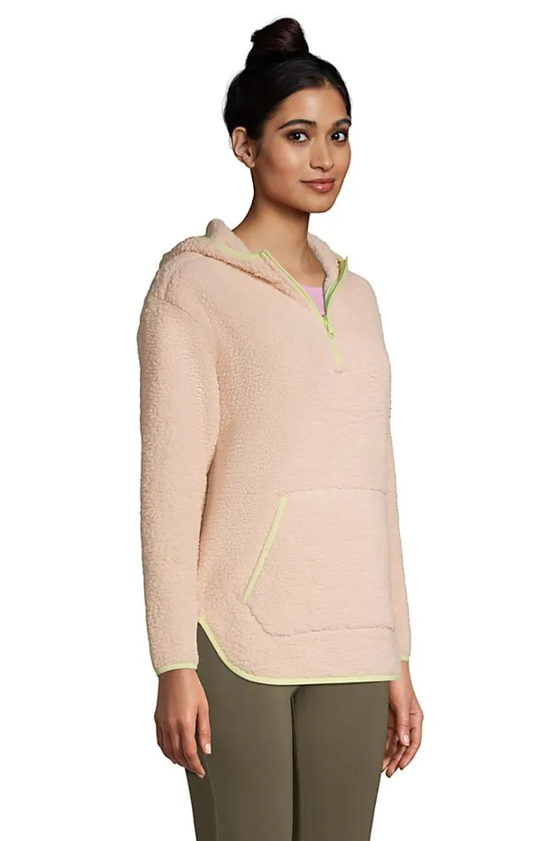 Lands039 End Coats and Jackets Women Quarter Zip Sherpa Fleece Hoodie Hot Pink Lands039 End Coats and Jackets Women Quarter Zip Sherpa Fleece Hoodie Hot Pink
