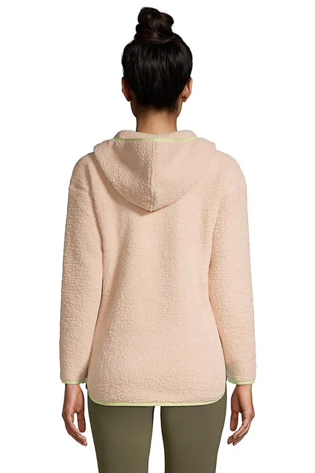Lands039 End Coats and Jackets Women Quarter Zip Sherpa Fleece Hoodie Hot Pink Lands039 End Coats and Jackets Women Quarter Zip Sherpa Fleece Hoodie Hot Pink