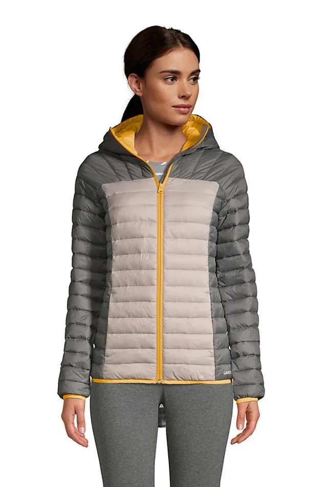 Lands039 End Coats and Jackets Women Recycled Thermoplume Hooded Jacket Boulder Gray Lands039 End Coats and Jackets Women Recycled Thermoplume Hooded Jacket Boulder Gray