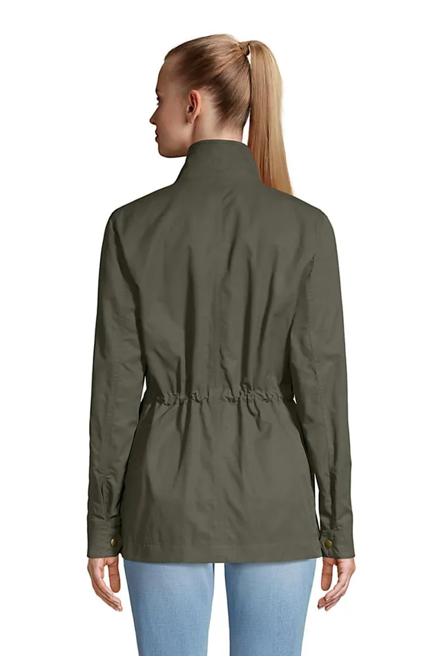 Lands039 End Coats and Jackets Women Water Resistant Waxed Cotton Utility Jacket Forest Moss Lands039 End Coats and Jackets Women Water Resistant Waxed Cotton Utility Jacket Forest Moss