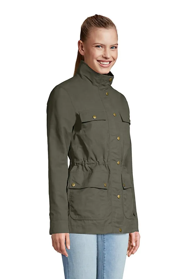 Lands039 End Coats and Jackets Women Water Resistant Waxed Cotton Utility Jacket Forest Moss Lands039 End Coats and Jackets Women Water Resistant Waxed Cotton Utility Jacket Forest Moss
