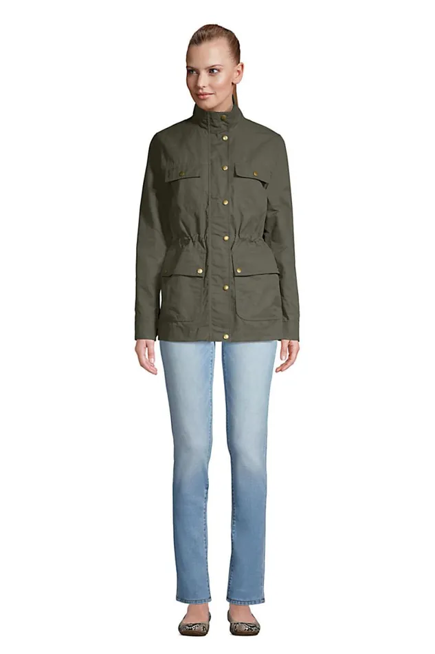 Lands039 End Coats and Jackets Women Water Resistant Waxed Cotton Utility Jacket Forest Moss Lands039 End Coats and Jackets Women Water Resistant Waxed Cotton Utility Jacket Forest Moss