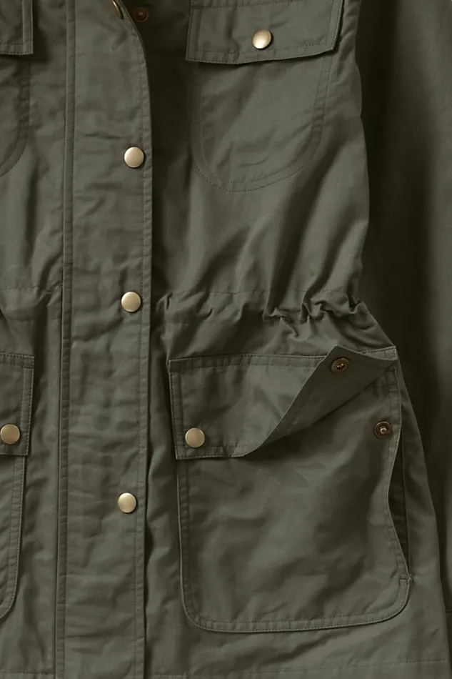 Lands039 End Coats and Jackets Women Water Resistant Waxed Cotton Utility Jacket Forest Moss Lands039 End Coats and Jackets Women Water Resistant Waxed Cotton Utility Jacket Forest Moss