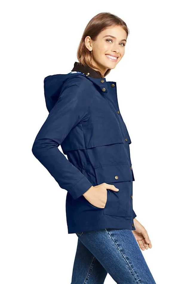 Lands039 End Coats and Jackets Women Waxed Cotton Field Jacket Deep Sea Navy Lands039 End Coats and Jackets Women Waxed Cotton Field Jacket Deep Sea Navy