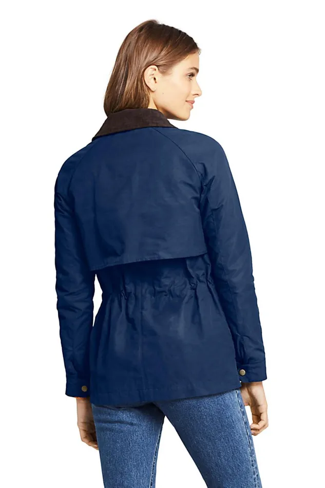 Lands039 End Coats and Jackets Women Waxed Cotton Field Jacket Deep Sea Navy Lands039 End Coats and Jackets Women Waxed Cotton Field Jacket Deep Sea Navy