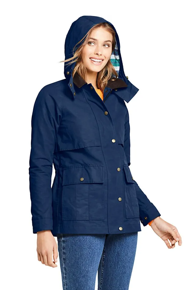 Lands039 End Coats and Jackets Women Waxed Cotton Field Jacket Deep Sea Navy Lands039 End Coats and Jackets Women Waxed Cotton Field Jacket Deep Sea Navy