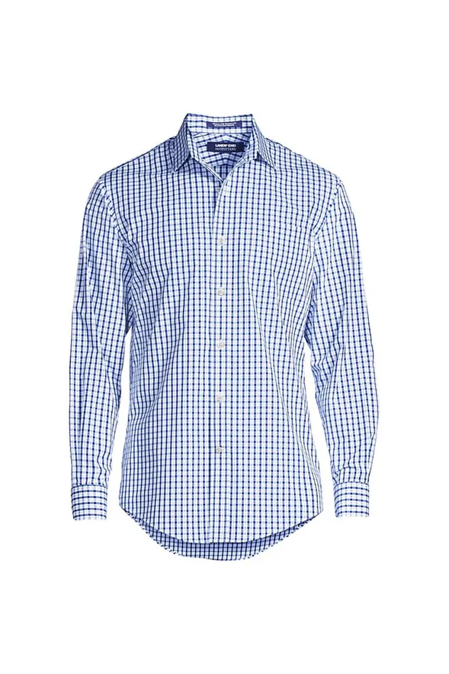 Lands039 End Dress Shirts Men Big Long Sleeve Straight Collar Patterned Broadcloth Shirt Evening Sapphire Lands039 End Dress Shirts Men Big Long Sleeve Straight Collar Patterned Broadcloth Shirt Evening Sapphire
