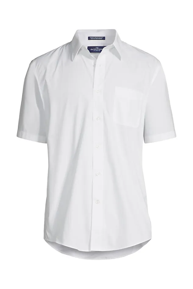 Lands039 End Dress Shirts Men Big Short Sleeve Straight Collar Broadcloth Shirt White Lands039 End Dress Shirts Men Big Short Sleeve Straight Collar Broadcloth Shirt White