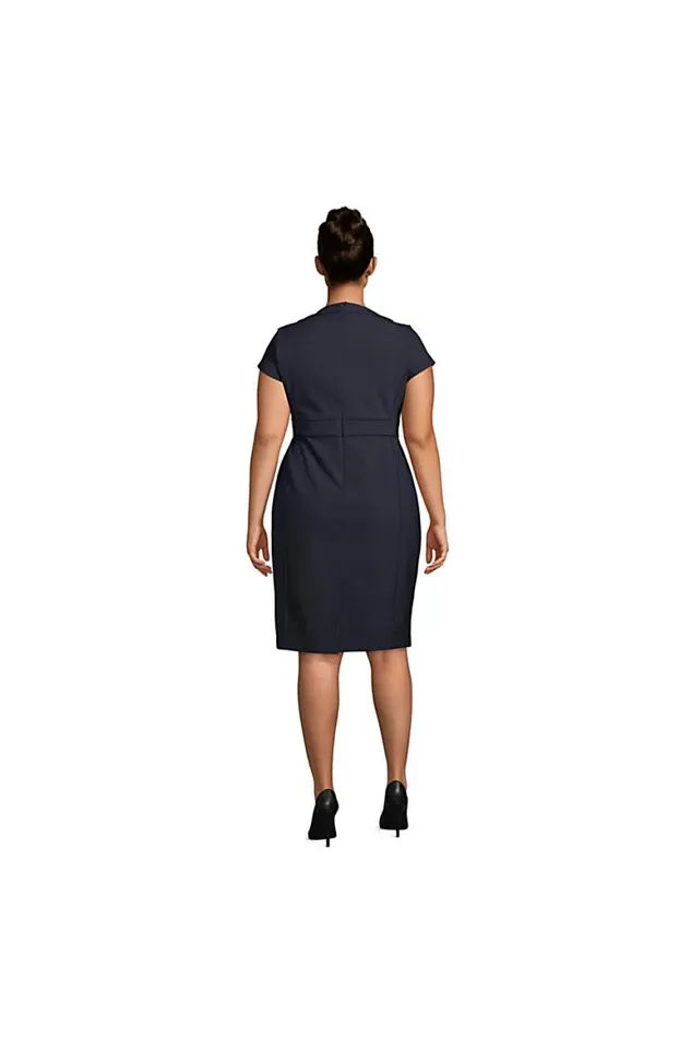 Lands039 End Dresses Women Plus Size Washable Wool Piped Sheath Dress Black Lands039 End Dresses Women Plus Size Washable Wool Piped Sheath Dress Black