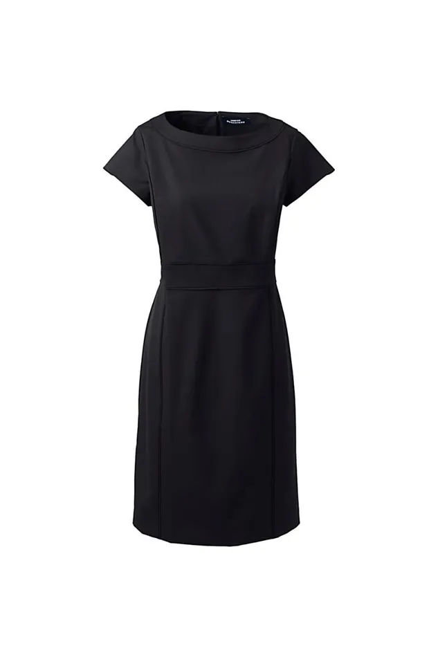 Lands039 End Dresses Women Plus Size Washable Wool Piped Sheath Dress Black Lands039 End Dresses Women Plus Size Washable Wool Piped Sheath Dress Black