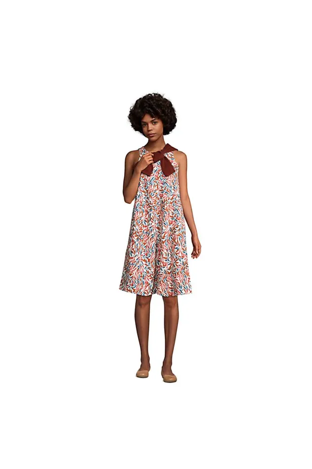 Lands039 End Dresses Women Sleeveless Linen Swing Dress Deep Sea Navy Stripe Lands039 End Dresses Women Sleeveless Linen Swing Dress Deep Sea Navy Stripe