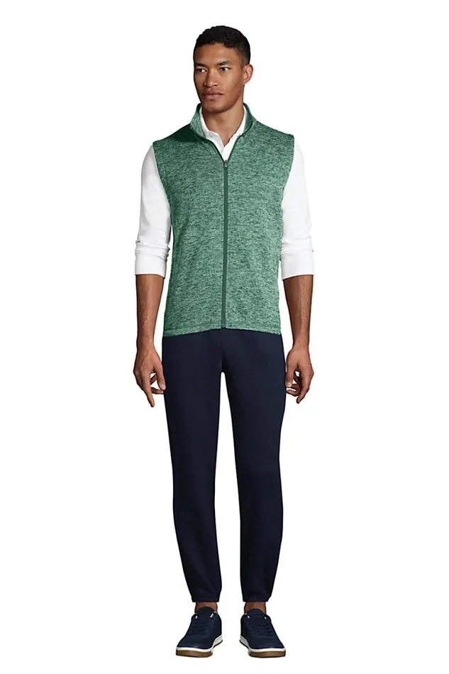 Lands039 End Fleece Men Sweater Fleece Vest Deep Woodland Green Heather Lands039 End Fleece Men Sweater Fleece Vest Deep Woodland Green Heather