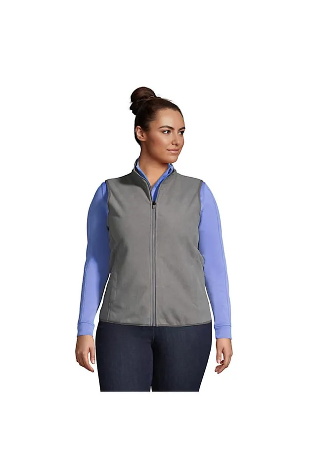 Lands039 End Fleece Women Plus Size Marinac Fleece Vest Arctic Gray