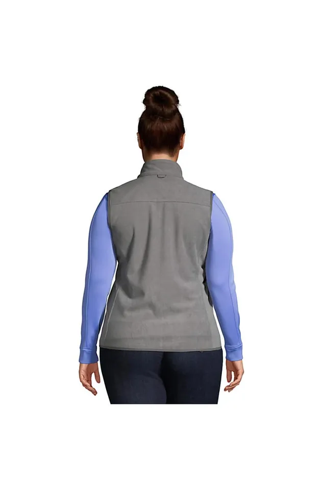 Lands039 End Fleece Women Plus Size Marinac Fleece Vest Arctic Gray