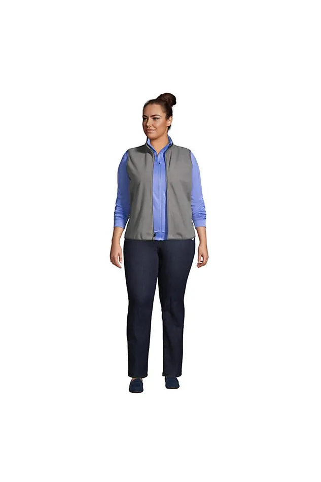 Lands039 End Fleece Women Plus Size Marinac Fleece Vest Arctic Gray