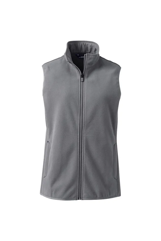 Lands039 End Fleece Women Plus Size Marinac Fleece Vest Arctic Gray