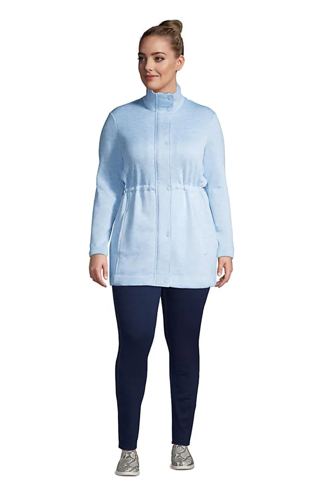 Lands039 End Fleece Women Plus Size Sweater Fleece Long Coat Soft Sky Heather Lands039 End Fleece Women Plus Size Sweater Fleece Long Coat Soft Sky Heather