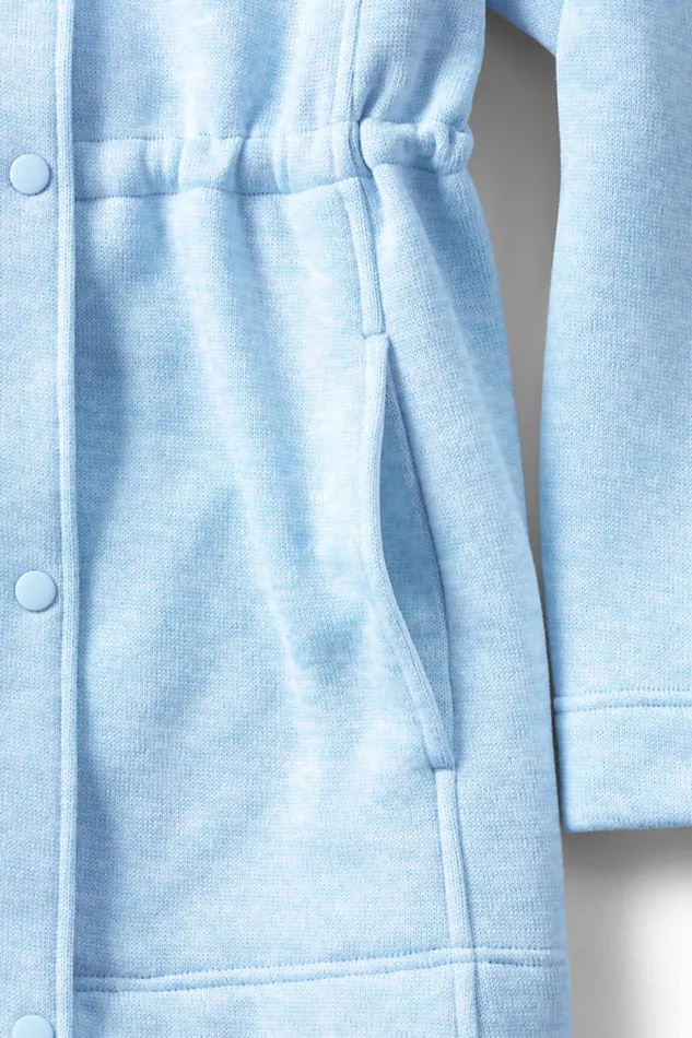Lands039 End Fleece Women Plus Size Sweater Fleece Long Coat Soft Sky Heather Lands039 End Fleece Women Plus Size Sweater Fleece Long Coat Soft Sky Heather