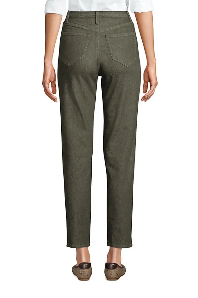 Lands039 End Jeans Women High Rise Straight Leg Ankle Jeans Washed Moss Lands039 End Jeans Women High Rise Straight Leg Ankle Jeans Washed Moss