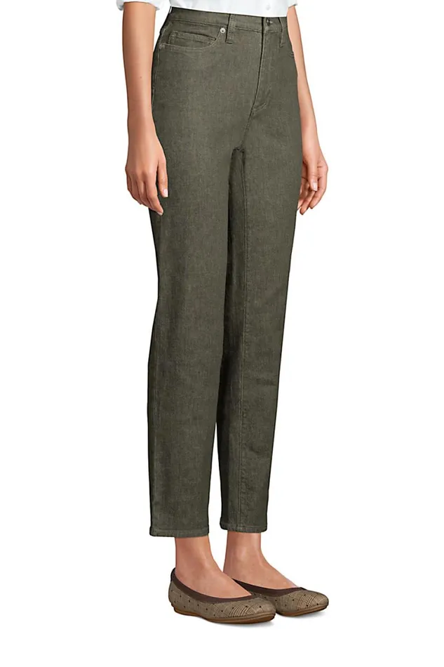 Lands039 End Jeans Women High Rise Straight Leg Ankle Jeans Washed Moss Lands039 End Jeans Women High Rise Straight Leg Ankle Jeans Washed Moss