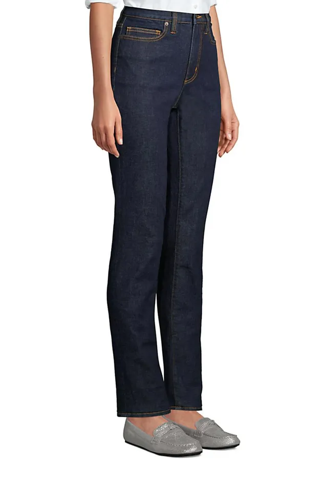 Lands039 End Jeans Women Petite Slimming Compression High Rise Straight Leg Blue Jeans Deepest Indigo Lands039 End Jeans Women Petite Slimming Compression High Rise Straight Leg Blue Jeans Deepest Indigo