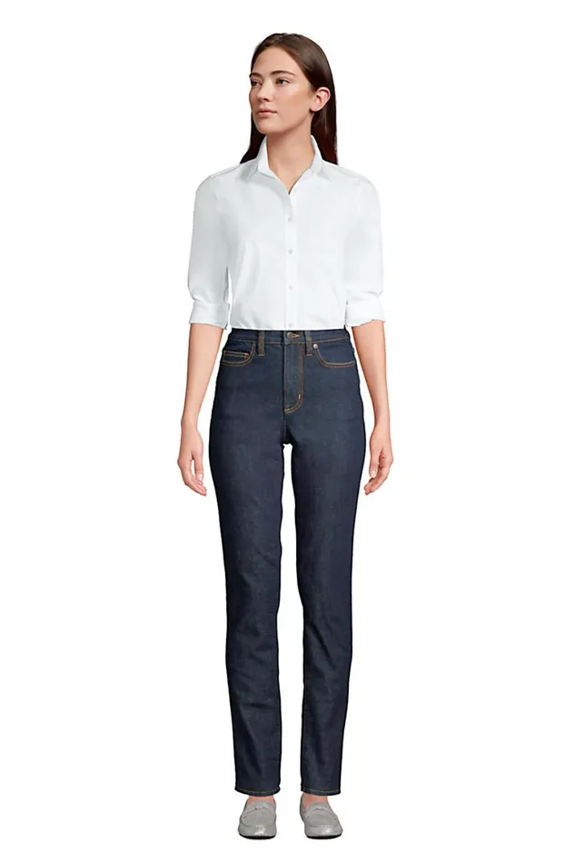 Lands039 End Jeans Women Petite Slimming Compression High Rise Straight Leg Blue Jeans Deepest Indigo Lands039 End Jeans Women Petite Slimming Compression High Rise Straight Leg Blue Jeans Deepest Indigo