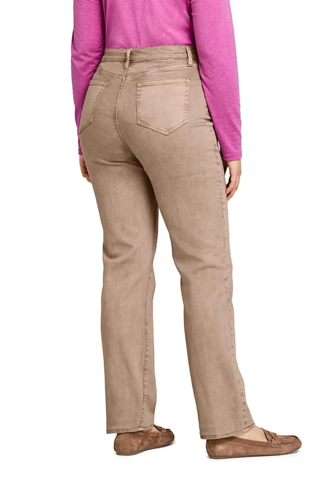 Lands039 End Jeans Women Plus Size High Rise Straight Leg Jeans 8211 Color Toasted Rye