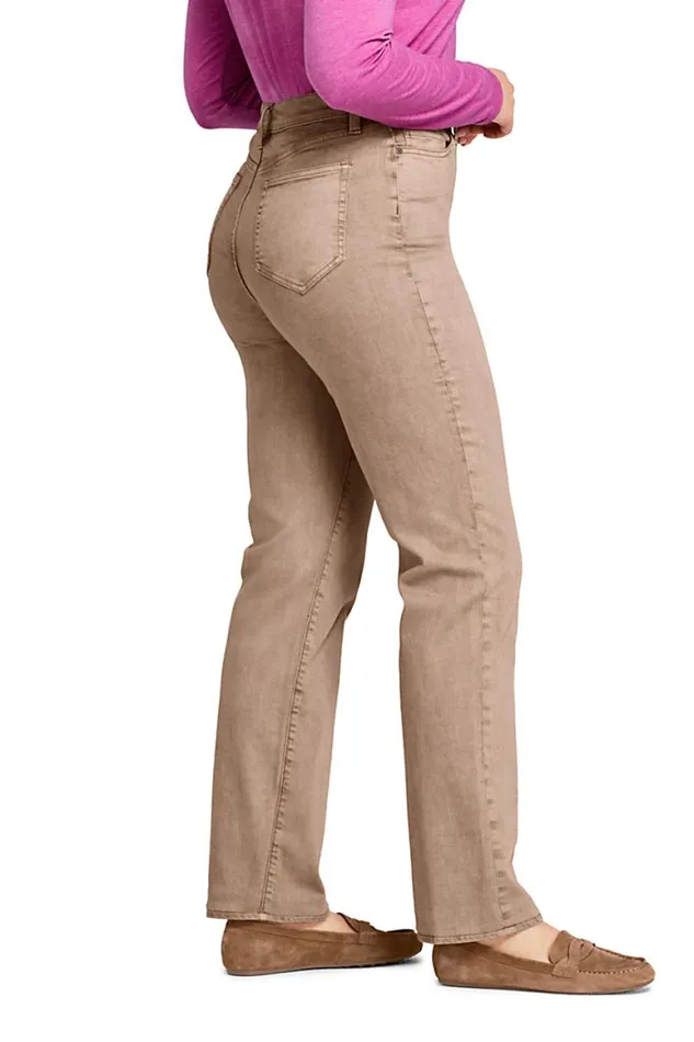 Lands039 End Jeans Women Plus Size High Rise Straight Leg Jeans 8211 Color Toasted Rye