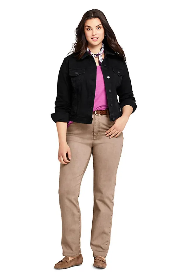 Lands039 End Jeans Women Plus Size High Rise Straight Leg Jeans 8211 Color Toasted Rye