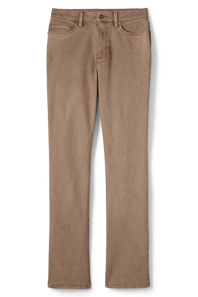Lands039 End Jeans Women Plus Size High Rise Straight Leg Jeans 8211 Color Toasted Rye