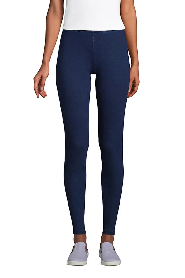 Lands039 End Jeans Women Starfish Mid Rise Knit Jean Leggings Indigo