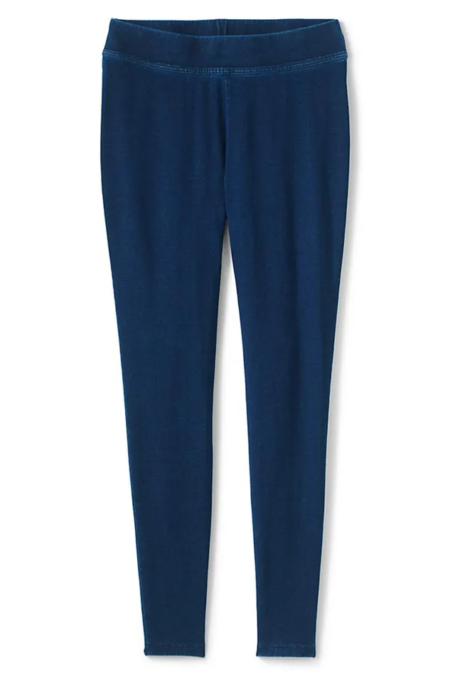 Lands039 End Jeans Women Starfish Mid Rise Knit Jean Leggings Indigo Lands039 End Jeans Women Starfish Mid Rise Knit Jean Leggings Indigo