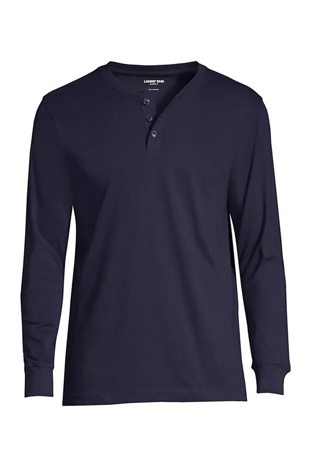 Lands039 End Knit Tops and Tees Men Big And Tall Supert Long Sleeve Henley Shirt Radiant Navy Lands039 End Knit Tops and Tees Men Big And Tall Supert Long Sleeve Henley Shirt Radiant Navy