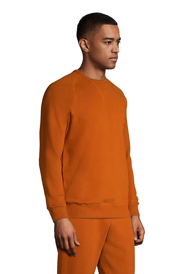 Lands039 End Knit Tops and Tees Men Serious Sweats French Terry Crewneck Sweatshirt Navy Prosperity Quilt