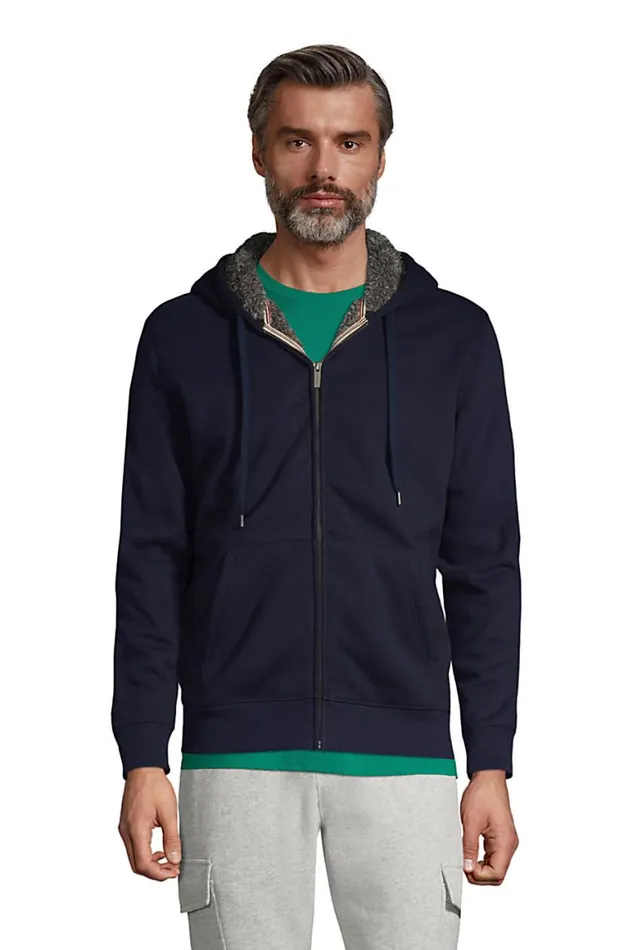 Lands039 End Knit Tops and Tees Men Serious Sweats Full Zip Sherpa Fleece Hoodie Radiant Navy Lands039 End Knit Tops and Tees Men Serious Sweats Full Zip Sherpa Fleece Hoodie Radiant Navy