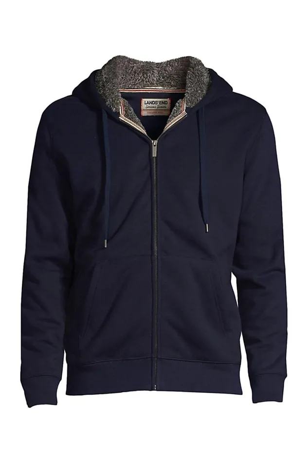 Lands039 End Knit Tops and Tees Men Serious Sweats Full Zip Sherpa Fleece Hoodie Radiant Navy Lands039 End Knit Tops and Tees Men Serious Sweats Full Zip Sherpa Fleece Hoodie Radiant Navy