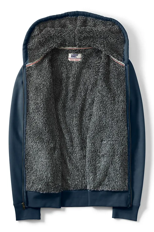 Lands039 End Knit Tops and Tees Men Serious Sweats Full Zip Sherpa Fleece Hoodie Radiant Navy Lands039 End Knit Tops and Tees Men Serious Sweats Full Zip Sherpa Fleece Hoodie Radiant Navy
