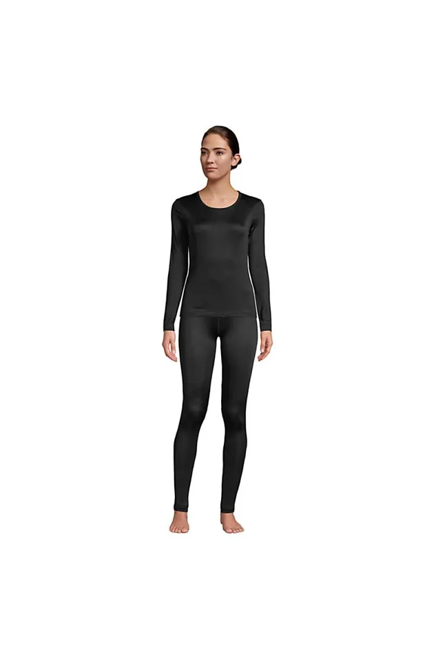 Lands039 End Long Underwear Women Silk Interlock Thermal Long Underwear Top Base Layer Crewneck Shirt Black Lands039 End Long Underwear Women Silk Interlock Thermal Long Underwear Top Base Layer Crewneck Shirt Black